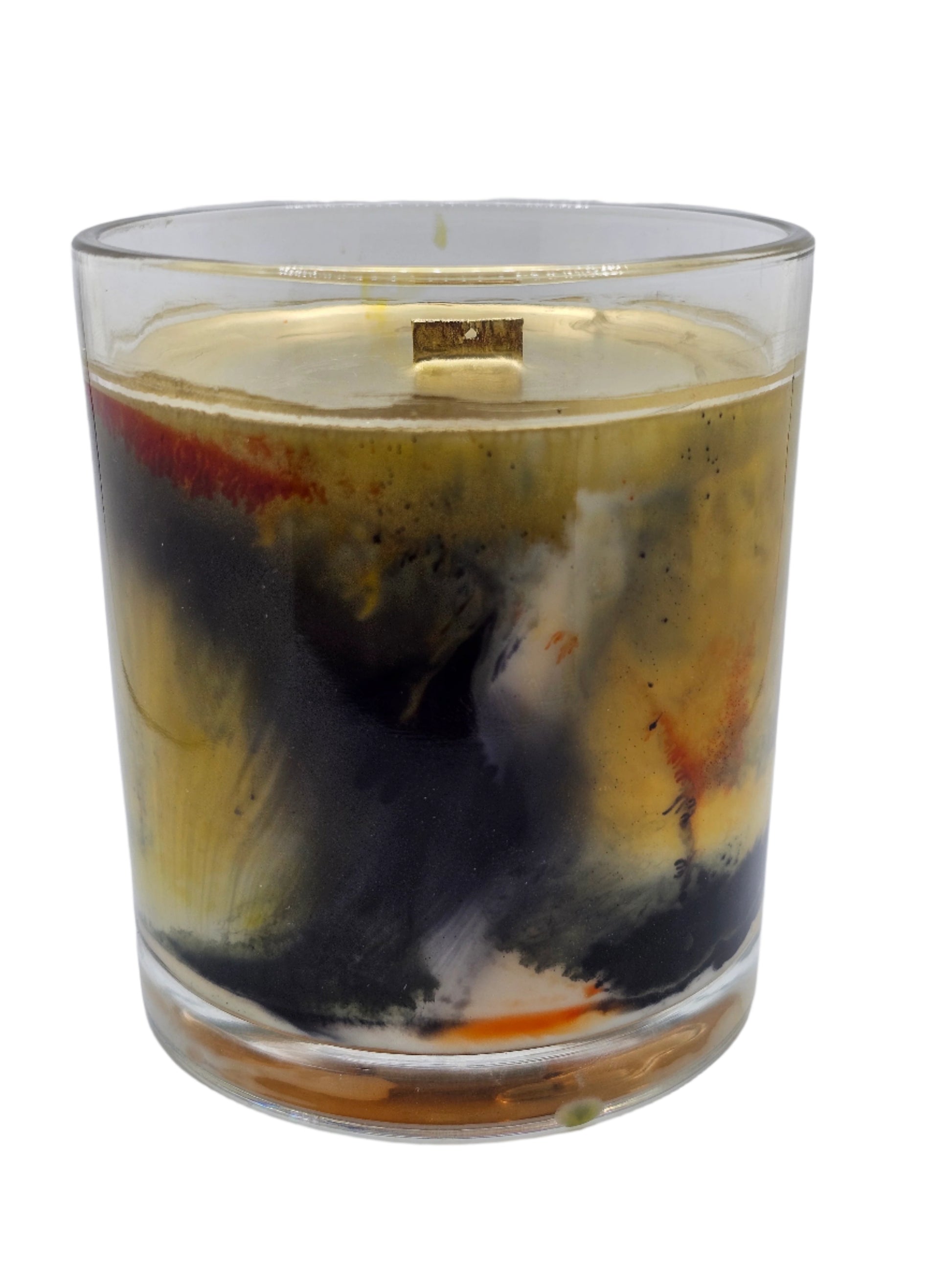 Imperial Ancient Imperial Oud Marble Candle – Hand-Poured Coconut-Soy Wax with Swirled Black, Gold, and White Marble Effect, Wooden Wick, Made in Canada