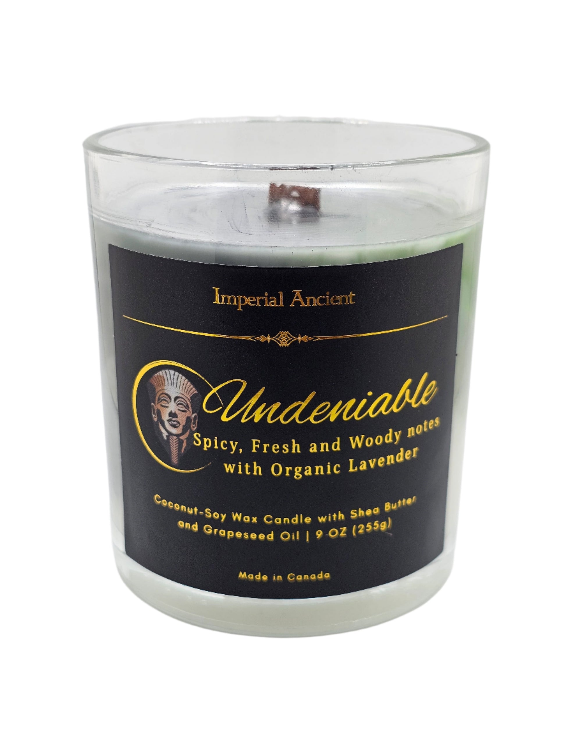 Imperial Ancient Undeniable Marble Candle – 9 oz spicy, fresh & woody scent with organic lavender, coconut-soy wax, made in Canada