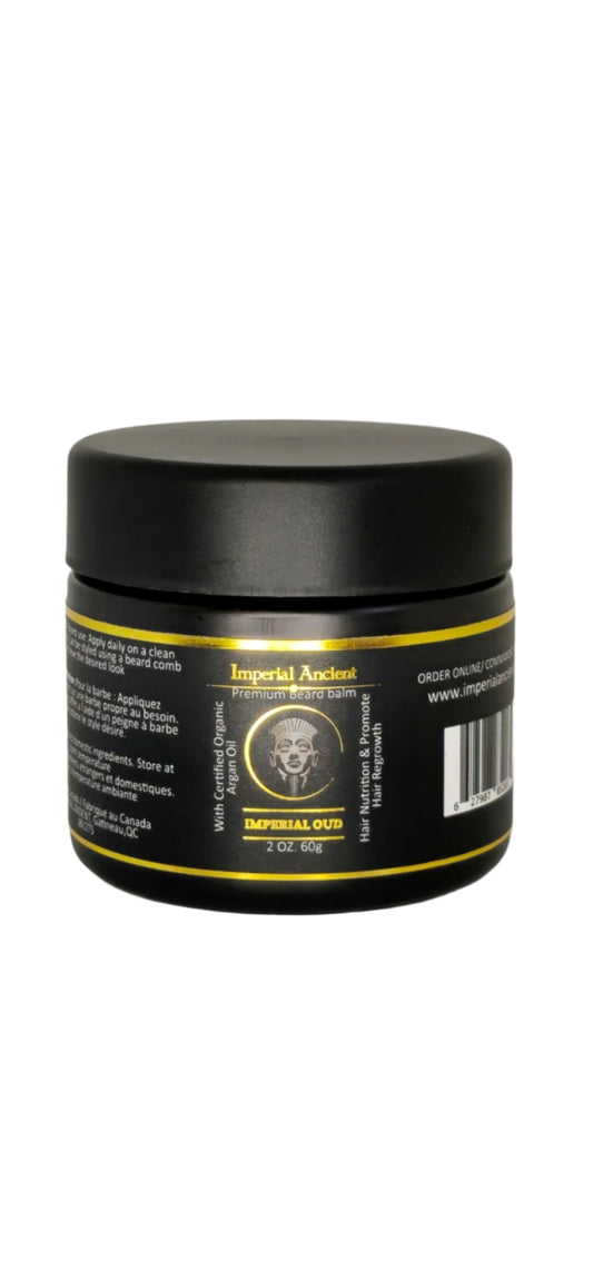 Imperial Ancient Beard Balm – Imperial Oud Scent, Organic Conditioning Balm for Beard Softening and Styling, Alcohol-Free, Made in Canada