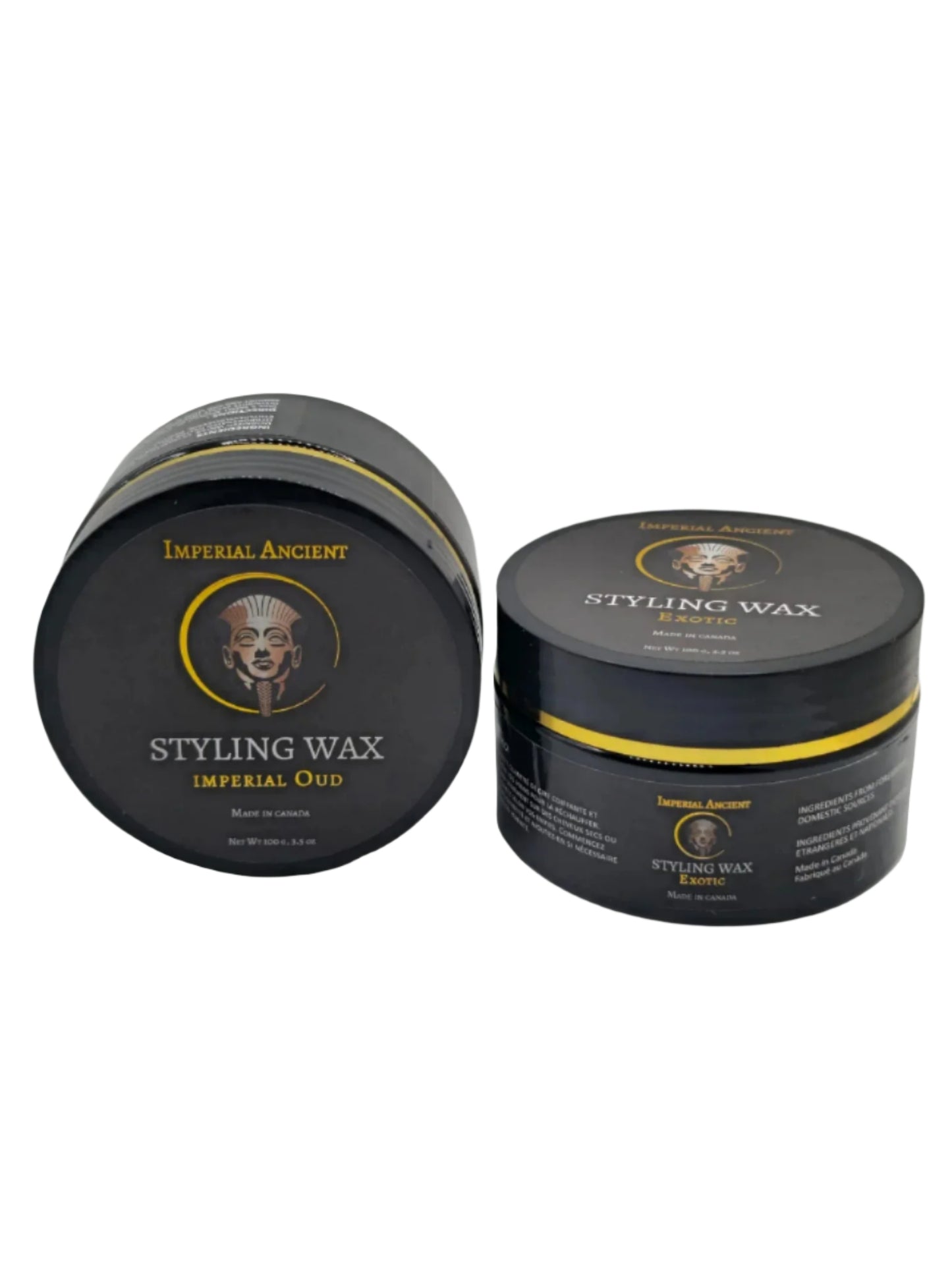 Imperial Ancient Styling Wax Duo – Exotic and Imperial Oud Scents, Strong Hold Hair Wax Set for Men, Alcohol-Free, Premium Canadian Grooming Products